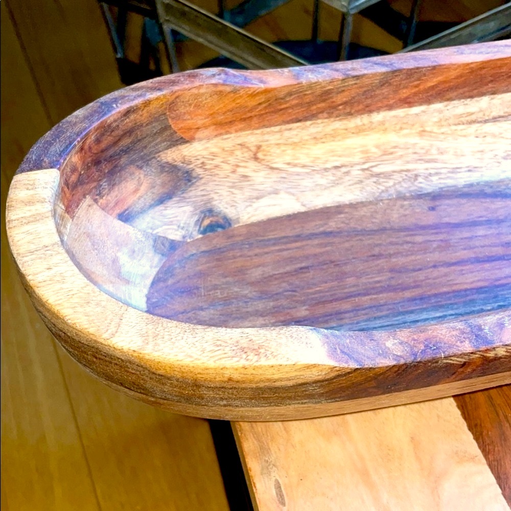 Rustic Wooden Serving Bowl - Picture 10 of 16